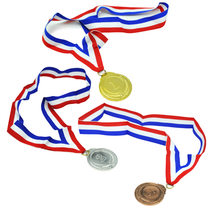 Set of 3 Gold Silver Bronze Medals Sports Day Awards School Events Olympics Parties.