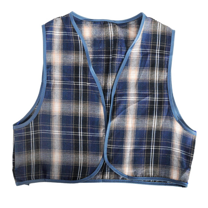 Childrens Blue Checkered Party Costume Vest Boys Kids Victorian, Cowboy or 1920s Style.