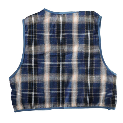 Childrens Blue Checkered Party Costume Vest Boys Kids Victorian, Cowboy or 1920s Style.