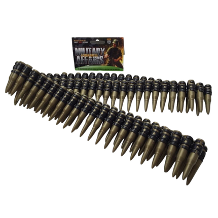 BULLET BELT Plastic Bandolier Costume Party Commando Army Gangster Soldier Ammo Cowboy.