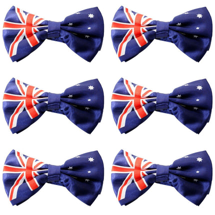 6x Australian Flag Bow Tie – Patriotic Accessory Australia Day.