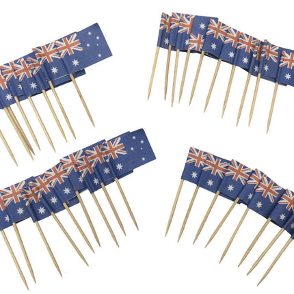 50pcs AUSTRALIA FLAG Food Picks Toppers Australia Day Aussie Party Decoration.