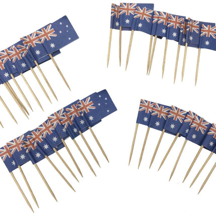 50pcs AUSTRALIA FLAG Food Picks Toppers Australia Day Aussie Party Decoration.