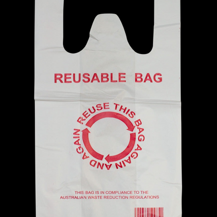 900pcs 22×42cm Eco Design Reusable Plastic Singlet Shopping Bags Grocery Carry Checkout.