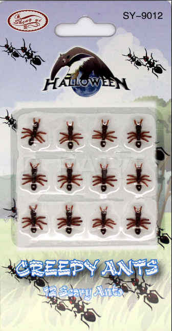 MINI FAKE ANTS Trick Halloween Scary Creepy Joke Prank Small Gag Toy Bug - 72 Ants.