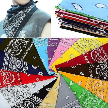 20x BANDANA Paisley 100% COTTON Head Wrap Durag Bandanna Scarf Mask BULK - Assorted Colour Pack.
