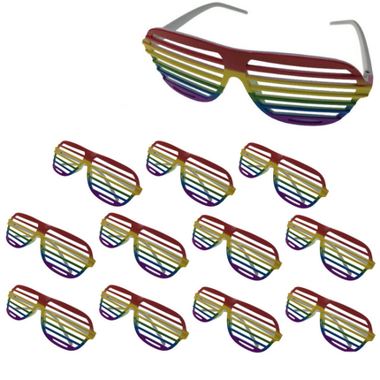 12x RAINBOW GLASSES Sunglasses Mardi Gras Gay Pride LGBT Party Costume BULK.