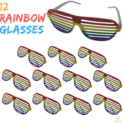 12x RAINBOW GLASSES Sunglasses Mardi Gras Gay Pride LGBT Party Costume BULK.