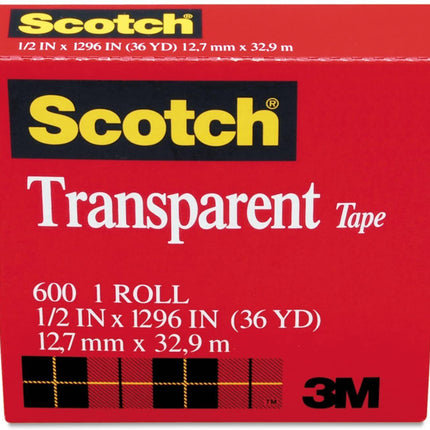 Scotch 3M Transparent Tape 12.7mm x 32.9m - MADE IN USA.