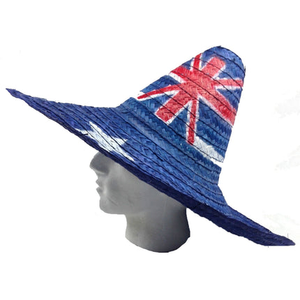 Mexican SOMBRERO Hat w Australian Aussie Flag Design Party Costume 55cm.