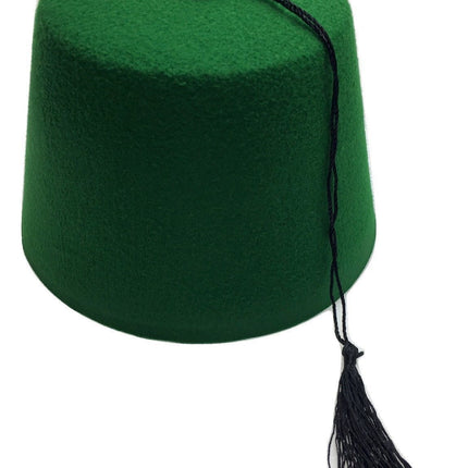 TURKISH HAT Red Green Fez Tarboosh Dress Up Costume Party Moroccan - Green.