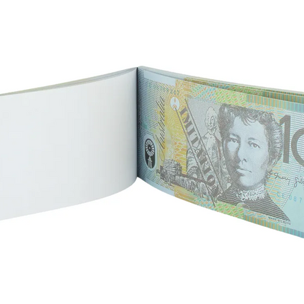 10 Dollar Australian Souvenir Note Pad Fake AUD Money - 1 Pack of 50 Sheets.