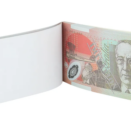 20 Dollar Australian Souvenir Note Pad Fake AUD Money - 1 Pack of 50 Sheets.