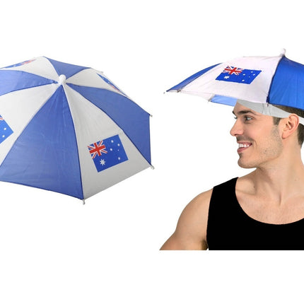 AUSTRALIA UMBRELLA HAT Rain Novelty Cap Costume Outdoor Camping Beach Fishing.