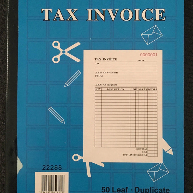 TAX INVOICE BOOK 50 Page Duplicate Statement Carbonless Quote.