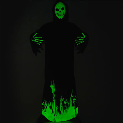 Scary Adult Glow in the Dark Party Costume Skeleton Reaper Halloween.