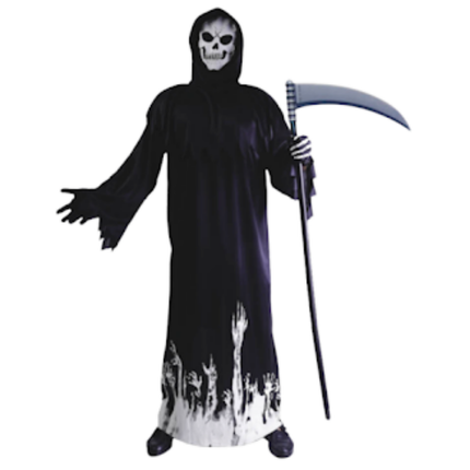 Scary Adult Glow in the Dark Party Costume Skeleton Reaper Halloween.