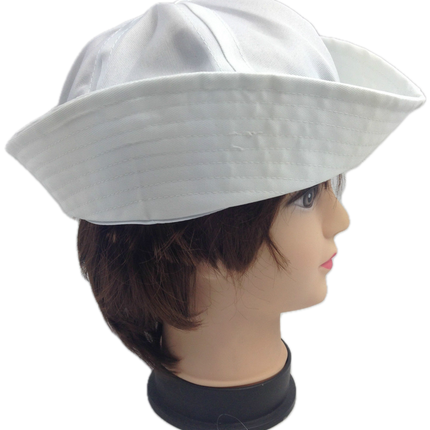 Adult White Sailor Hat Marine Unisex Gob Captain Navy Hen's Night Doughboy Cap.