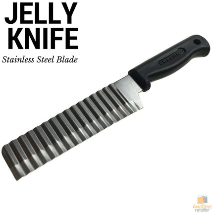JELLY KNIFE Stainless Steel Blade Cooked Potato Vegetable Crinkle Wavy Cutter Slicer.