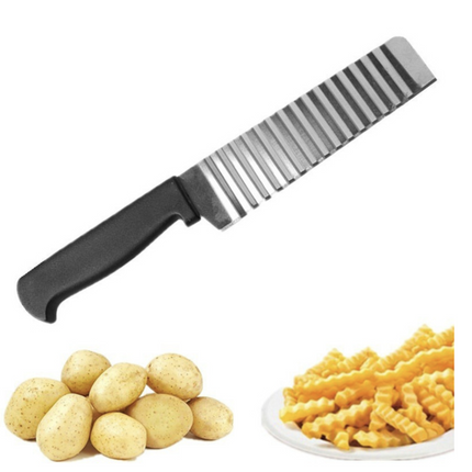 JELLY KNIFE Stainless Steel Blade Cooked Potato Vegetable Crinkle Wavy Cutter Slicer.