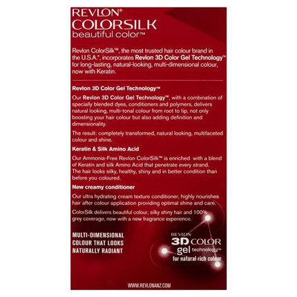 Revlon ColorSilk 20 Brown Black Permanent 3D Hair Colour w/ Keratin - Brown/Black.