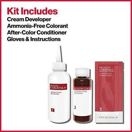 Revlon ColorSilk Beautiful 3D Permanent Hair Colour Keratin - 40 Medium Ash Brown.