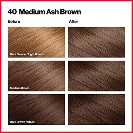 Revlon ColorSilk Beautiful 3D Permanent Hair Colour Keratin - 40 Medium Ash Brown.