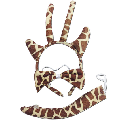 3pcs Set Animal Costume Dress Up Party Bow Tie Tail Ears Book Week - Giraffe.