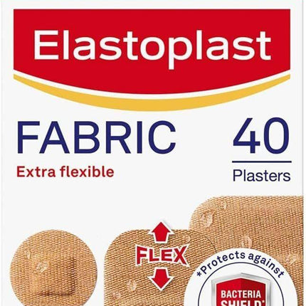 Elastoplast Fabric Extra Flexible Plaster, Pack of 40.