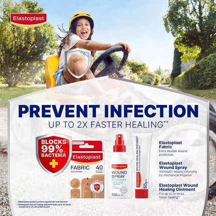 Elastoplast Fabric Extra Flexible Plaster, Pack of 40.