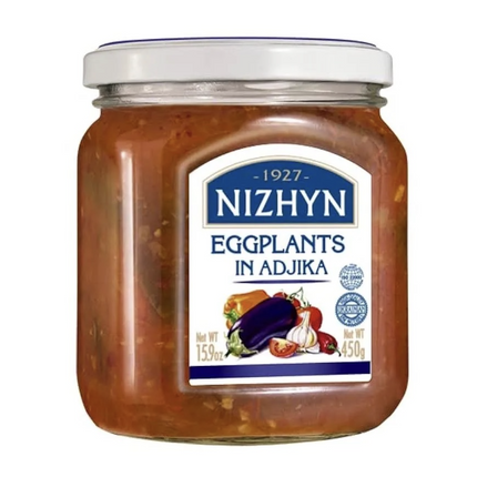 450g Ukrainian Roasted Eggplant Relish Spread in Adjika Sauce Baklazhany v Adzhytsi.