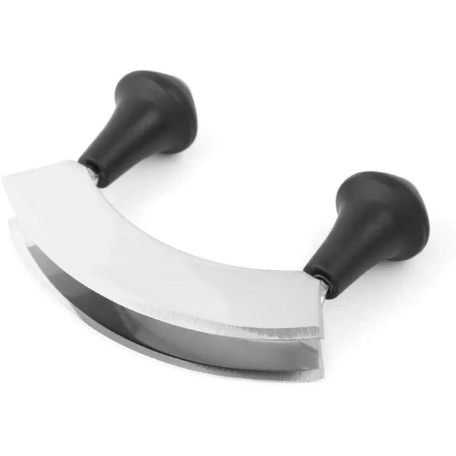 inCasa Double Stainless Steel Blade Mezzaluna Chopper Herb Slicer.