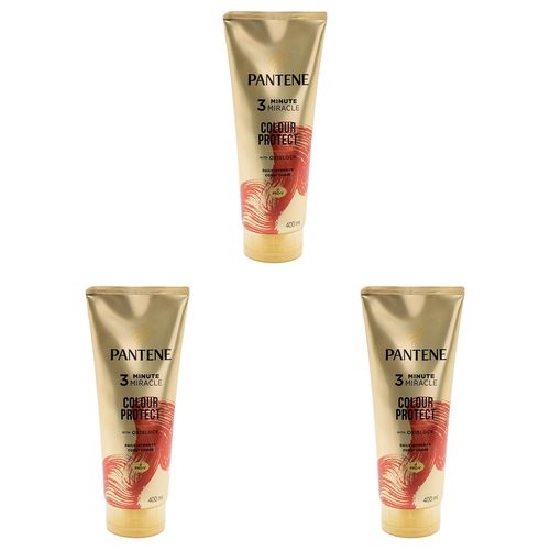 3x Pantene 400ml 3 Minute Miracle Colour w Oxiblock Intensive Conditioner.