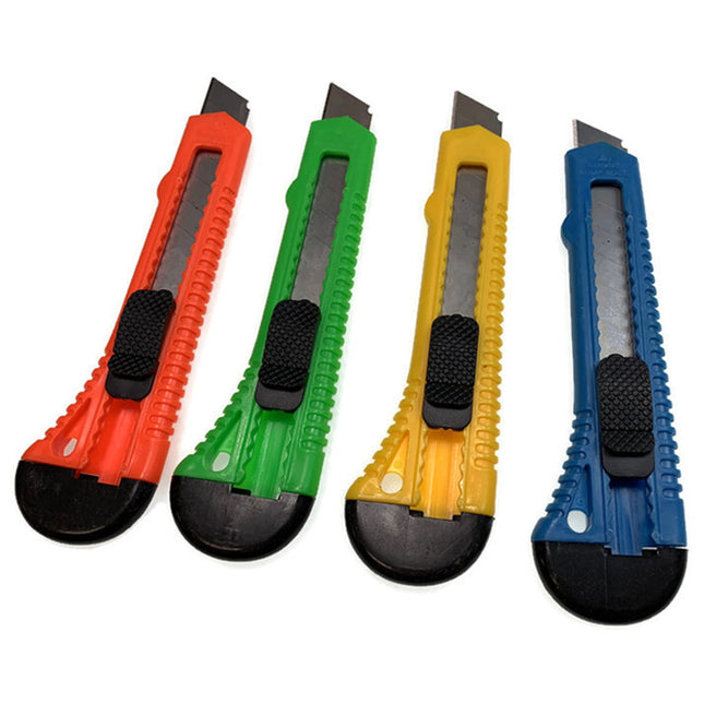 4pcs BOX CUTTER Knife Retractable Blade Utility Razor Durable Opener 10.8mm.
