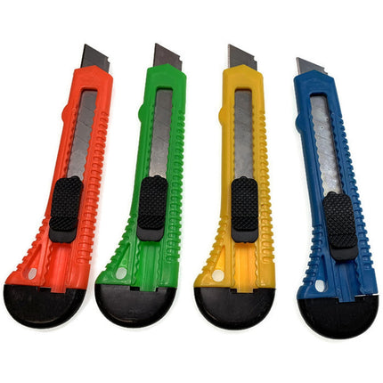 4pcs BOX CUTTER Knife Retractable Blade Utility Razor Durable Opener 10.8mm.