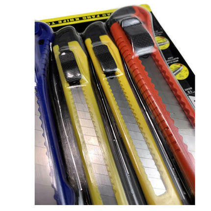 4pcs BOX CUTTER Knife Retractable Blade Snap Off Razor Durable Opener 18mm.