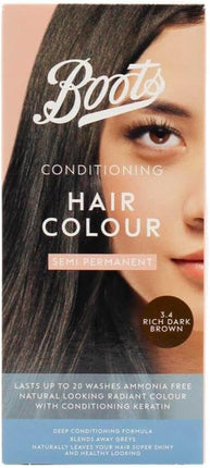 Boots Semi Permanent Hair Hair Colour, Rich Dark Brown 3.4.