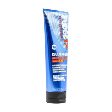 Fudge 250ml Blue Toning Shampoo - Erases Red & Orange from Cool Brunette Hair.
