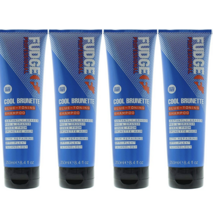 6x Fudge 250ml Blue Toning Shampoo - Erases Red & Orange from Cool Brunette Hair.