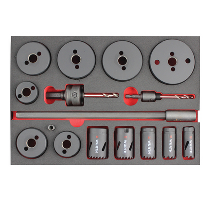 16pcs Wurth Cylinder Hole Saw Assortment Kit HSCO8 SYSKO 19–76 MM.