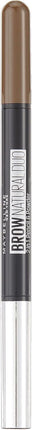 3x Maybelline New York Natural Eye Brow Duo 2 in 1 Pencil & Powder - Deep Brown.