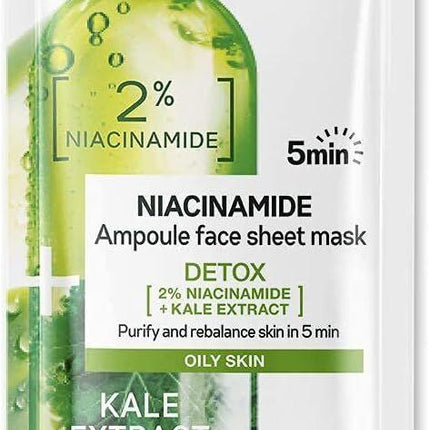Garnier 15g Skin Active Ampoule Sheet Mask Kale/ Niacinamide.
