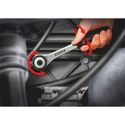 Würth Zebra Reversible Ratchet 1/2 Inch with 360° Rotating Twist Handle.