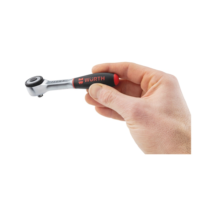 Wurth 1/4" Reversible Ratchet Wrench 360 Degree Twist Handle Chrome Vanadium 135mm.