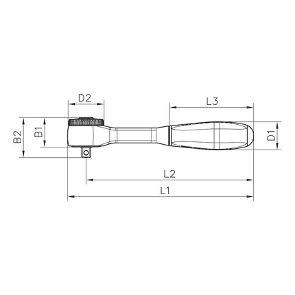 Wurth 1/4" Reversible Ratchet Wrench 360 Degree Twist Handle Chrome Vanadium 135mm.