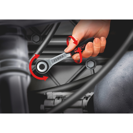Wurth 3/8" Reversible Ratchet Wrench 360° Twist Handle Chrome Vanadium 175mm DIN 3122.