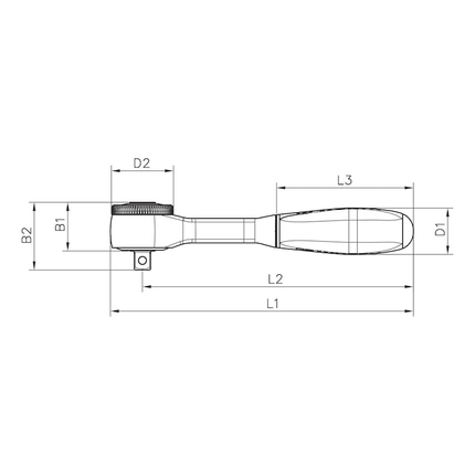 Wurth 3/8" Reversible Ratchet Wrench 360° Twist Handle Chrome Vanadium 175mm DIN 3122.