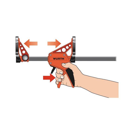 300mm Wurth Quick-Grip One Handed Bar Clamp F Clamp Hand Trigger Action Clamp.