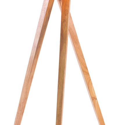 Large Tripod Floor Lamp Linen Shade Modern Bamboo Wooden Retro Twist Light.