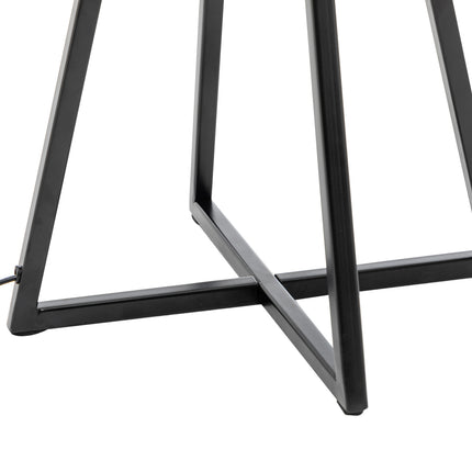 Modern Scandi Metal Dimmable Table Desk Lamp Light w/ Linen Shade - Matte Black.